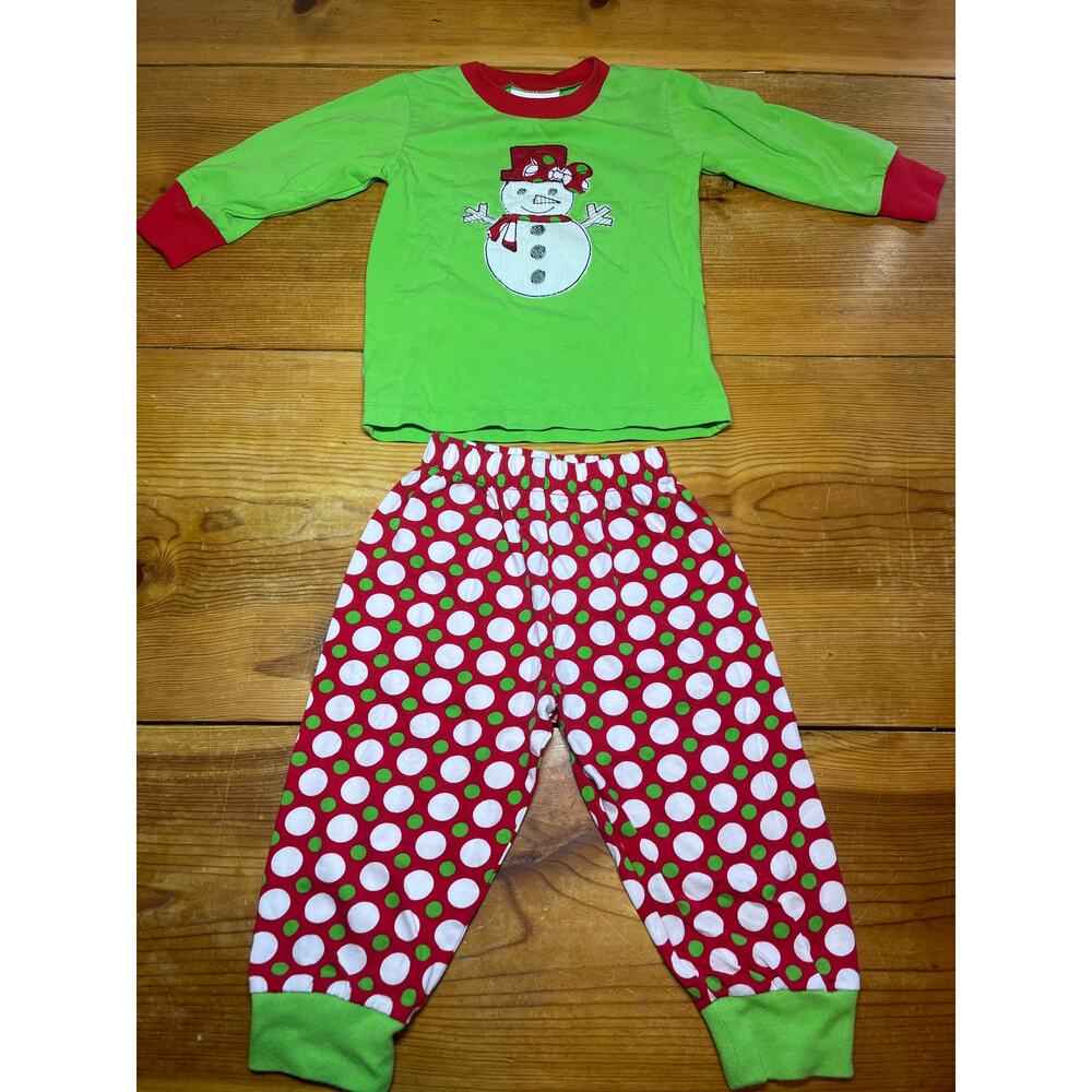 Dovie Jane Christmas Snowman Pajamas Girls Pjs Size 12 Months